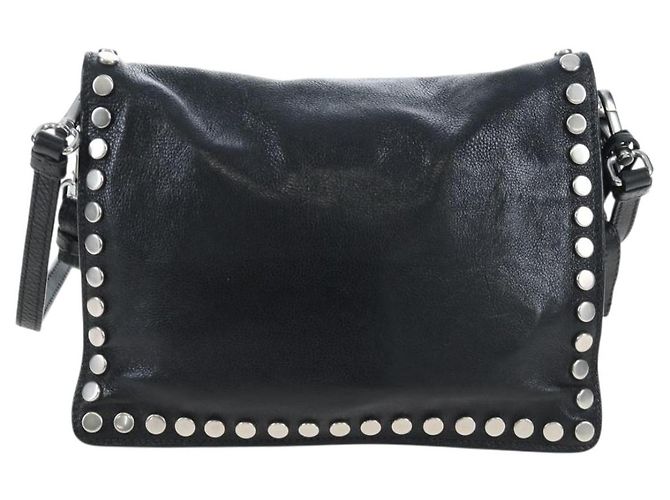 PRADA Schultertasche Leder 2way Schwarz Silber Authentisch 206046V - Ansicht 2