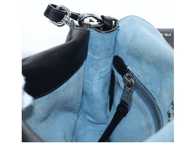 PRADA Schultertasche Leder 2way Schwarz Silber Authentisch 206046V - Ansicht 36