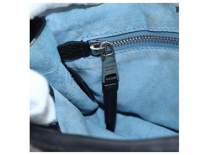 PRADA Schultertasche Leder 2way Schwarz Silber Authentisch 206046V - Ansicht 38