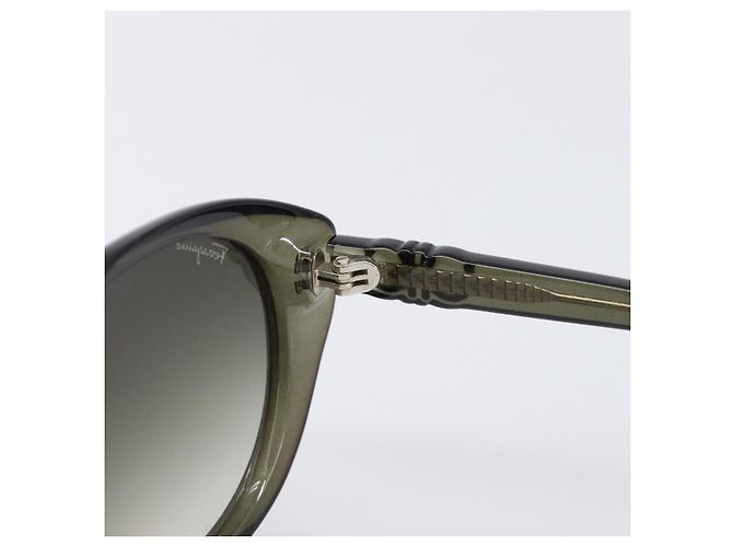 Occhiali da sole Salvatore Ferragamo Gancini Plastic Khaki Silver Auth bs37082 Argento Cachi - vista 14