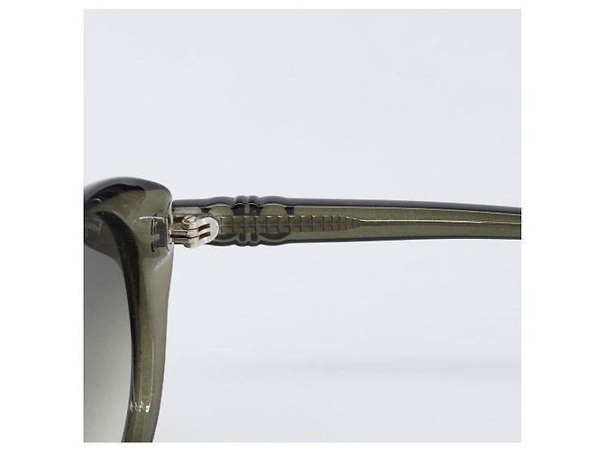 Occhiali da sole Salvatore Ferragamo Gancini Plastic Khaki Silver Auth bs37082 Argento Cachi - vista 15