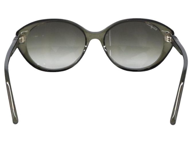 Occhiali da sole Salvatore Ferragamo Gancini Plastic Khaki Silver Auth bs37082 Argento Cachi - vista 2