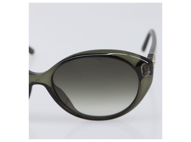 Occhiali da sole Salvatore Ferragamo Gancini Plastic Khaki Silver Auth bs37082 Argento Cachi - vista 6