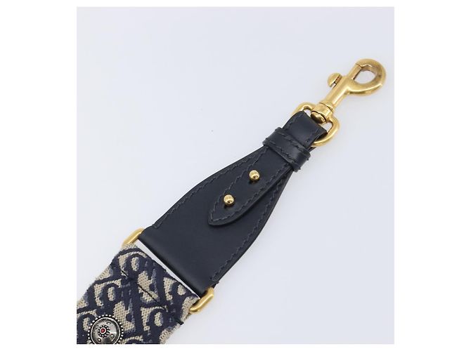 Tracolla Christian Dior Trotter Canvas 36.6'' Navy Gold Silver Auth ep16047 Argento D'oro Blu navy - vista 4