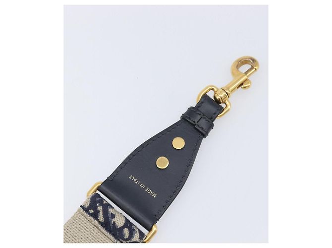 Tracolla Christian Dior Trotter Canvas 36.6'' Navy Gold Silver Auth ep16047 Argento D'oro Blu navy - vista 5