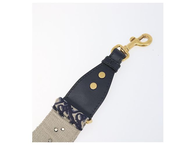 Tracolla Christian Dior Trotter Canvas 36.6'' Navy Gold Silver Auth ep16047 Argento D'oro Blu navy - vista 6