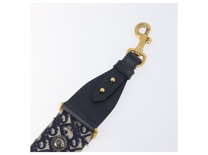 Tracolla Christian Dior Trotter Canvas 36.6'' Navy Gold Silver Auth ep16047 Argento D'oro Blu navy - vista 7