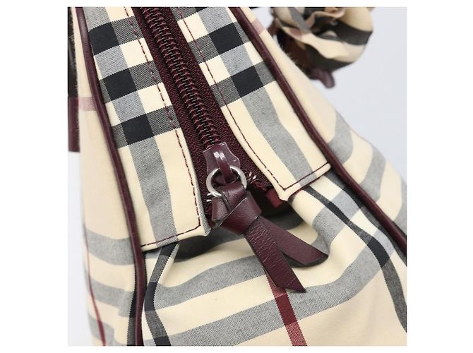 Bolso de mano BURBERRY Nova Check Canvas Beige Auth 204239A - vista 17