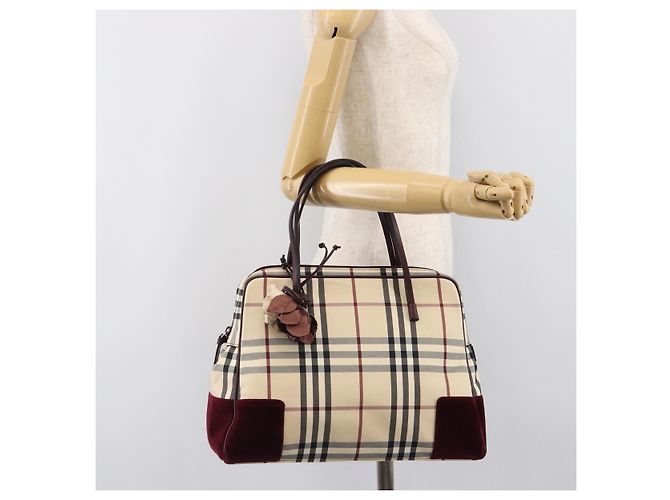 Bolso de mano BURBERRY Nova Check Canvas Beige Auth 204239A - vista 24