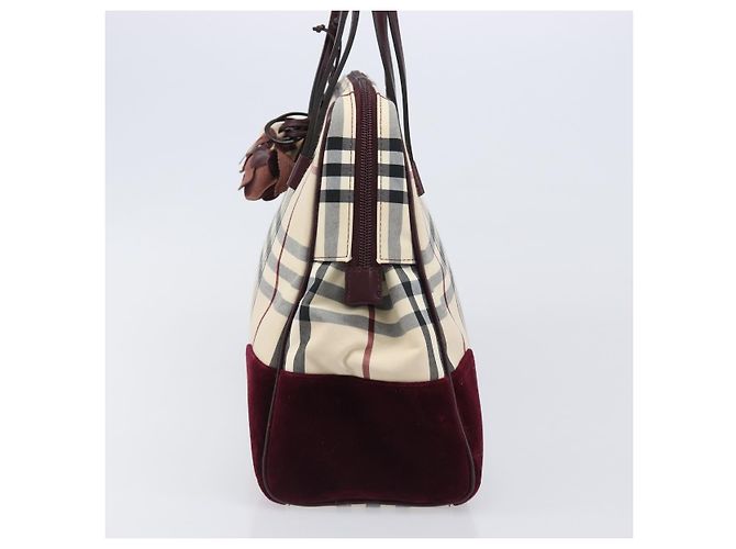 Bolso de mano BURBERRY Nova Check Canvas Beige Auth 204239A - vista 3