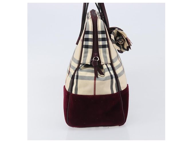 Bolso de mano BURBERRY Nova Check Canvas Beige Auth 204239A - vista 4