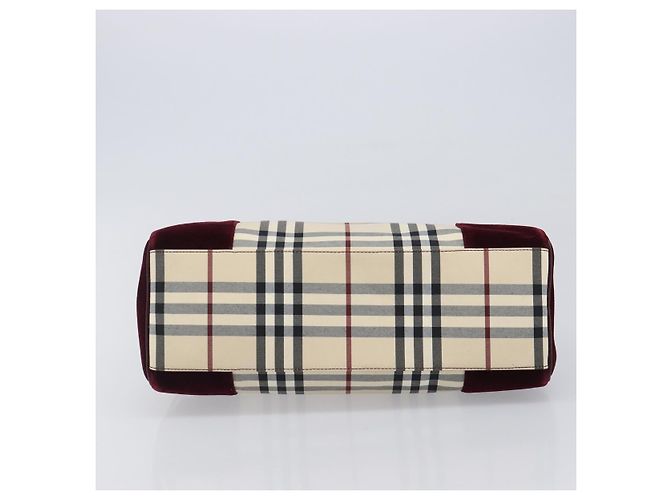 Bolso de mano BURBERRY Nova Check Canvas Beige Auth 204239A - vista 5