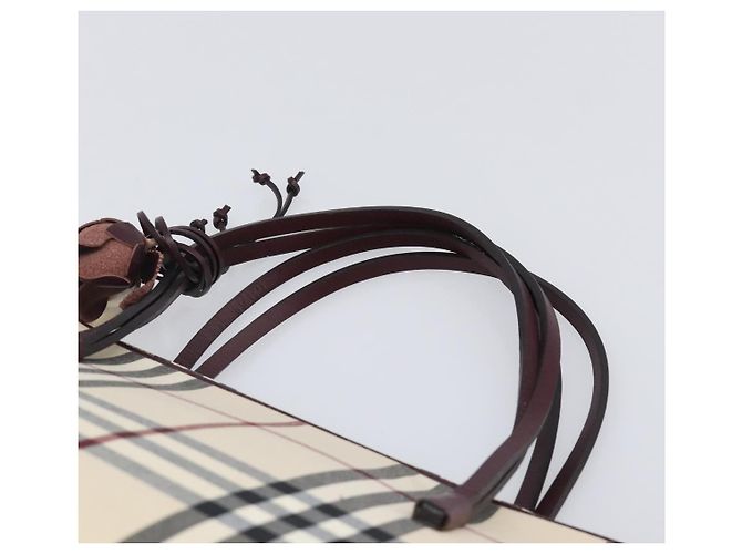 Bolso de mano BURBERRY Nova Check Canvas Beige Auth 204239A - vista 8