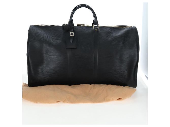 LOUIS VUITTON Epi Keepall 55 Boston Bag Noir M42952 LV Auth yk20950SAV Nero - vista 12