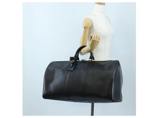 LOUIS VUITTON Epi Keepall 55 Boston Bag Noir M42952 LV Auth yk20950SAV Nero - vista 24
