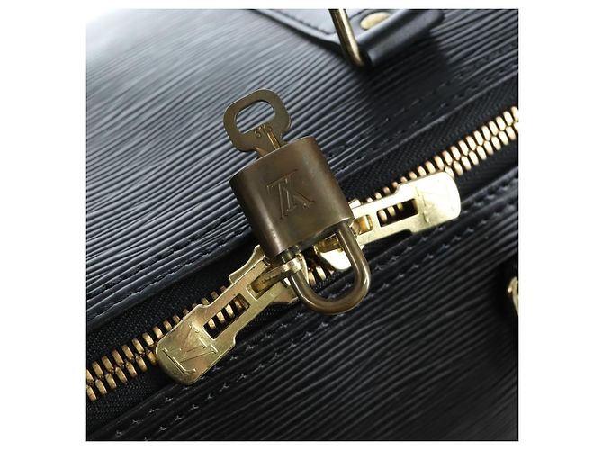 LOUIS VUITTON Epi Keepall 55 Boston Bag Noir M42952 LV Auth yk20950SAV Nero - vista 9