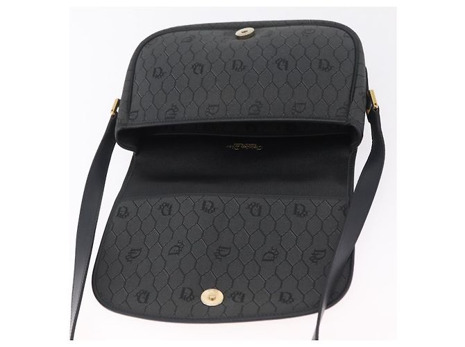 Borsa a tracolla Christian Dior Honeycomb Canvas PVC Nero Oro Auth ep16081A D'oro - vista 11