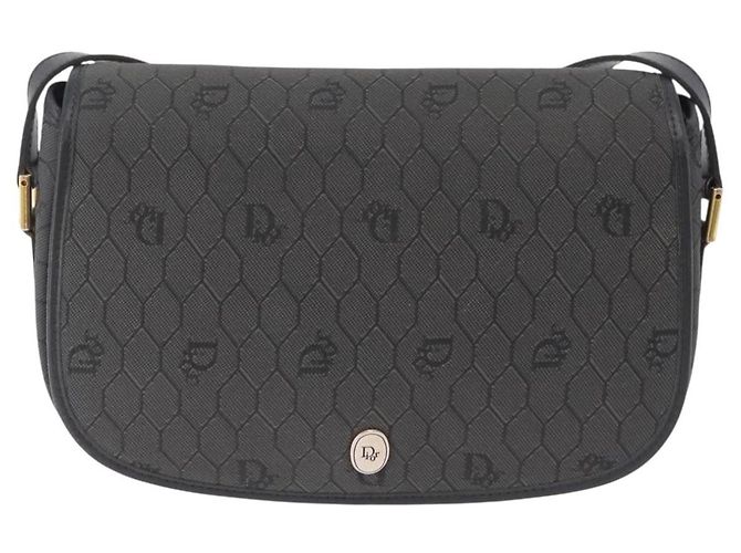 Borsa a tracolla Christian Dior Honeycomb Canvas PVC Nero Oro Auth ep16081A D'oro - vista 13