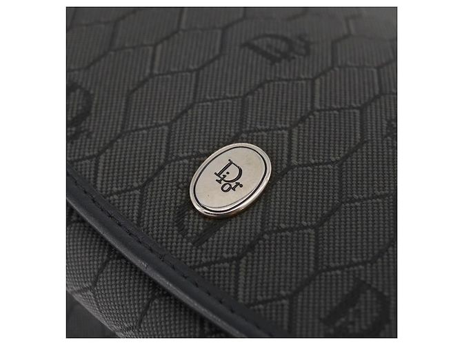 Borsa a tracolla Christian Dior Honeycomb Canvas PVC Nero Oro Auth ep16081A D'oro - vista 18