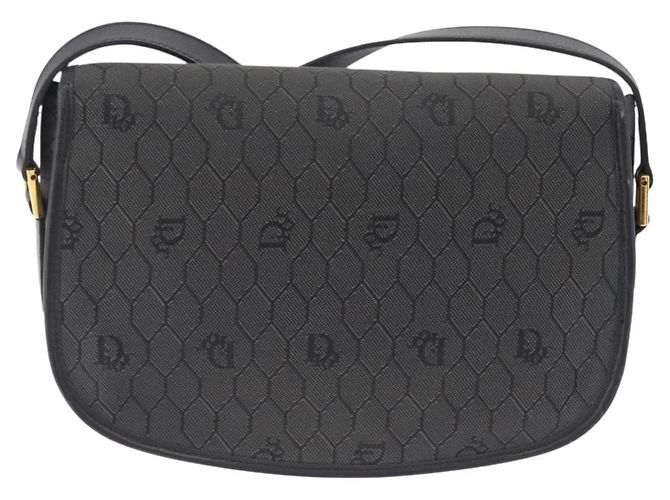 Borsa a tracolla Christian Dior Honeycomb Canvas PVC Nero Oro Auth ep16081A D'oro - vista 2