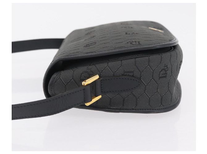 Borsa a tracolla Christian Dior Honeycomb Canvas PVC Nero Oro Auth ep16081A D'oro - vista 4