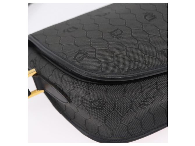 Borsa a tracolla Christian Dior Honeycomb Canvas PVC Nero Oro Auth ep16081A D'oro - vista 9