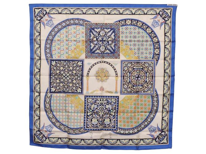 Hermès HERMES Carre90 Seidentuch "CIELS BYZANTINS" Blau Auth 204698M - Ansicht 15
