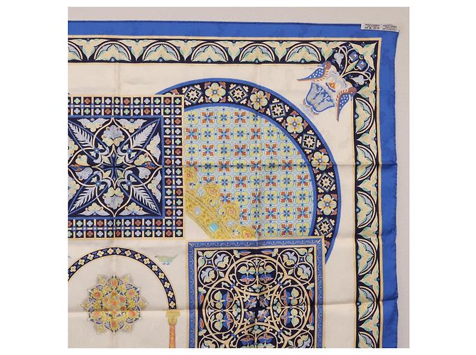 Hermès HERMES Carre90 Seidentuch "CIELS BYZANTINS" Blau Auth 204698M - Ansicht 18