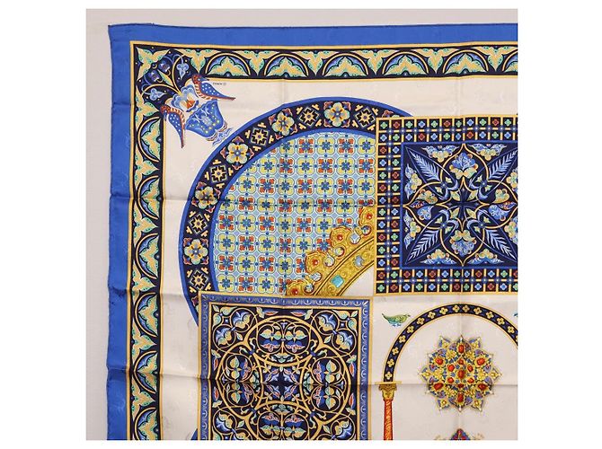 Hermès HERMES Carre90 Seidentuch "CIELS BYZANTINS" Blau Auth 204698M - Ansicht 2