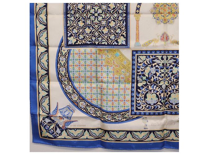 Hermès HERMES Carre90 Seidentuch "CIELS BYZANTINS" Blau Auth 204698M - Ansicht 22