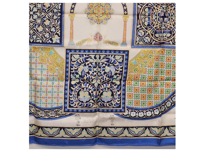 Hermès HERMES Carre90 Seidentuch "CIELS BYZANTINS" Blau Auth 204698M - Ansicht 23