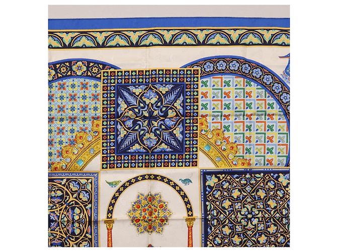Hermès HERMES Carre90 Seidentuch "CIELS BYZANTINS" Blau Auth 204698M - Ansicht 3