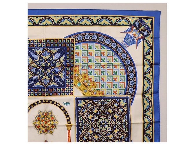 Hermès HERMES Carre90 Seidentuch "CIELS BYZANTINS" Blau Auth 204698M - Ansicht 4