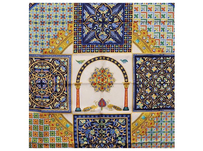 Hermès HERMES Carre90 Seidentuch "CIELS BYZANTINS" Blau Auth 204698M - Ansicht 6