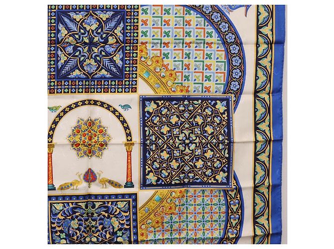 Hermès HERMES Carre90 Seidentuch "CIELS BYZANTINS" Blau Auth 204698M - Ansicht 7