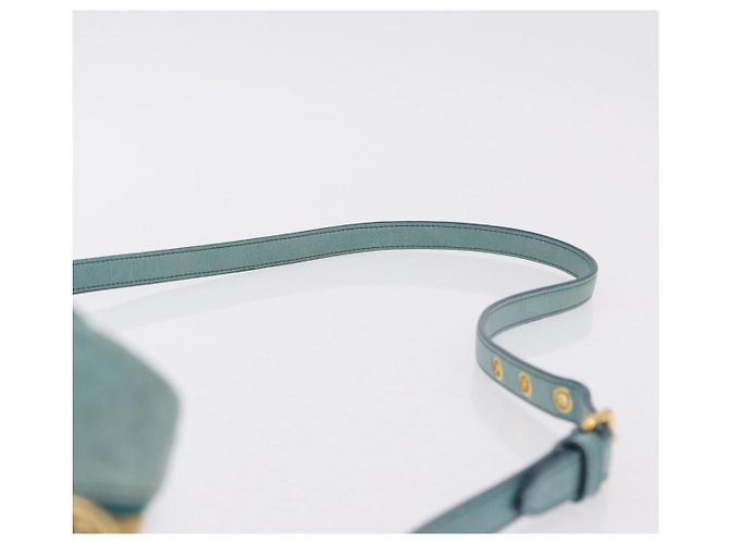 Borsa Miu Miu Vitellolux Matelasse in pelle 2way Blu Turchese Oro Auth 206286M D'oro - vista 15
