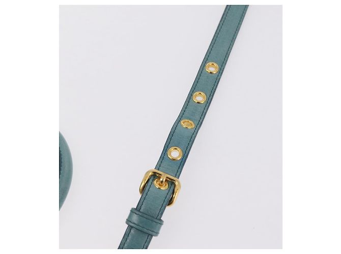 Borsa Miu Miu Vitellolux Matelasse in pelle 2way Blu Turchese Oro Auth 206286M D'oro - vista 16