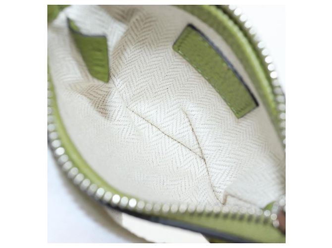 Borsa a tracolla mini GUCCI Web Sherry Line in pelle Verde Argento 821831 Auth 205895V - vista 10