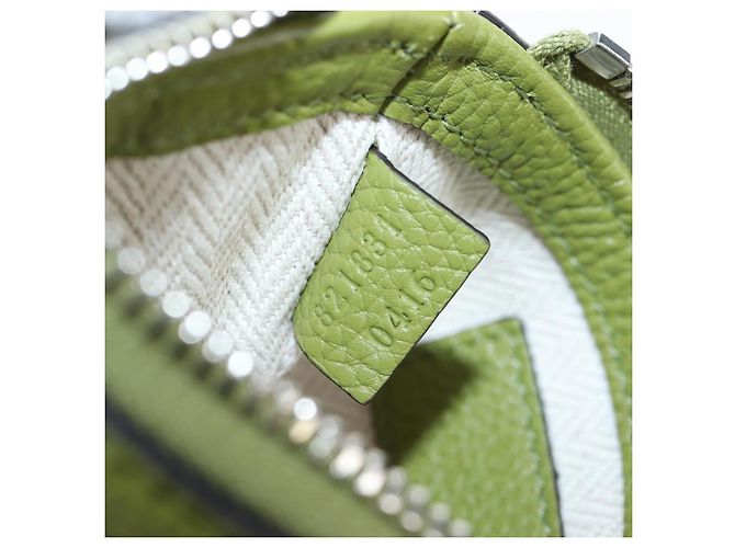 Borsa a tracolla mini GUCCI Web Sherry Line in pelle Verde Argento 821831 Auth 205895V - vista 11