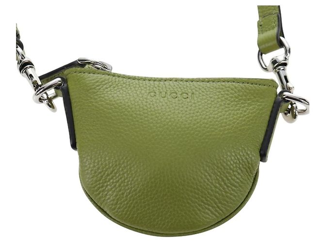 Borsa a tracolla mini GUCCI Web Sherry Line in pelle Verde Argento 821831 Auth 205895V - vista 13