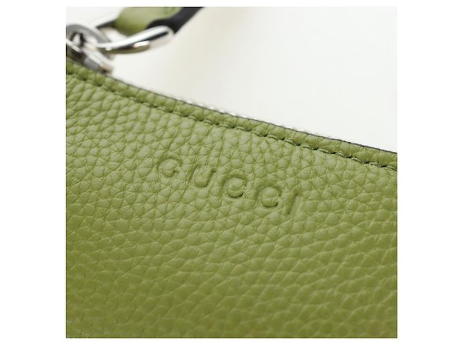 Borsa a tracolla mini GUCCI Web Sherry Line in pelle Verde Argento 821831 Auth 205895V - vista 20