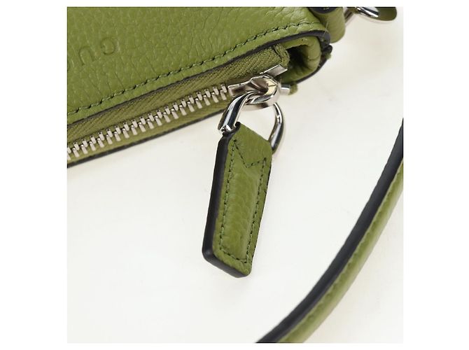 Borsa a tracolla mini GUCCI Web Sherry Line in pelle Verde Argento 821831 Auth 205895V - vista 21