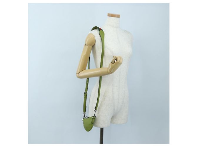 Borsa a tracolla mini GUCCI Web Sherry Line in pelle Verde Argento 821831 Auth 205895V - vista 25