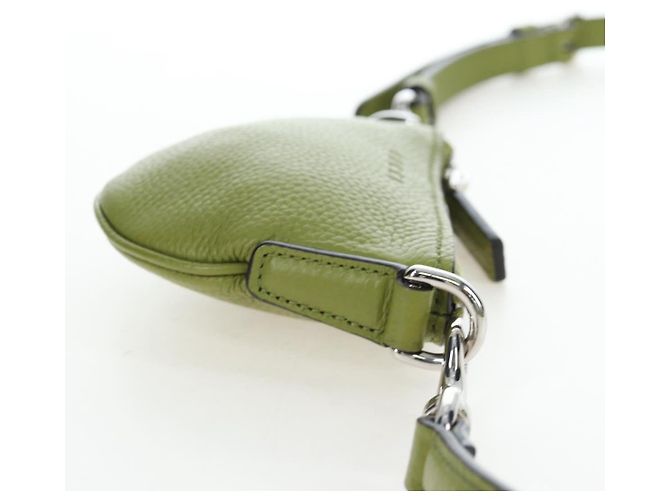 Borsa a tracolla mini GUCCI Web Sherry Line in pelle Verde Argento 821831 Auth 205895V - vista 3