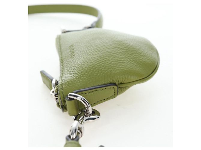 Borsa a tracolla mini GUCCI Web Sherry Line in pelle Verde Argento 821831 Auth 205895V - vista 4