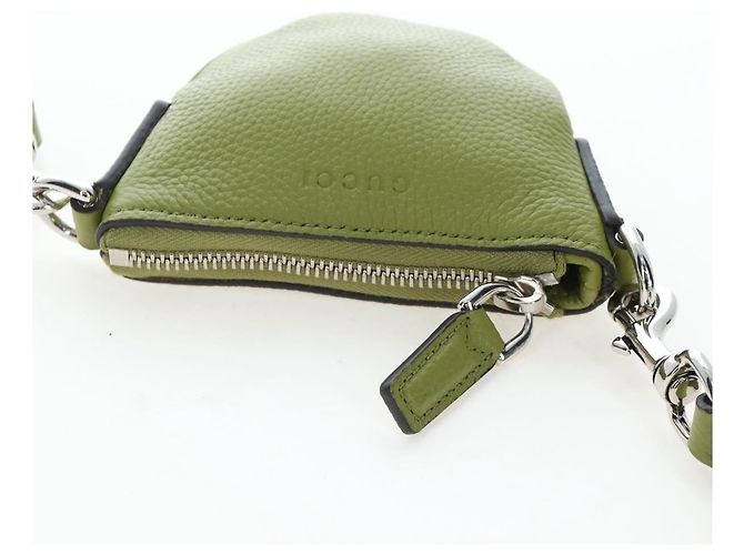 Borsa a tracolla mini GUCCI Web Sherry Line in pelle Verde Argento 821831 Auth 205895V - vista 6