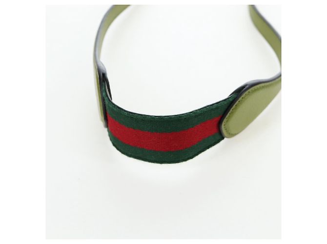 Borsa a tracolla mini GUCCI Web Sherry Line in pelle Verde Argento 821831 Auth 205895V - vista 8