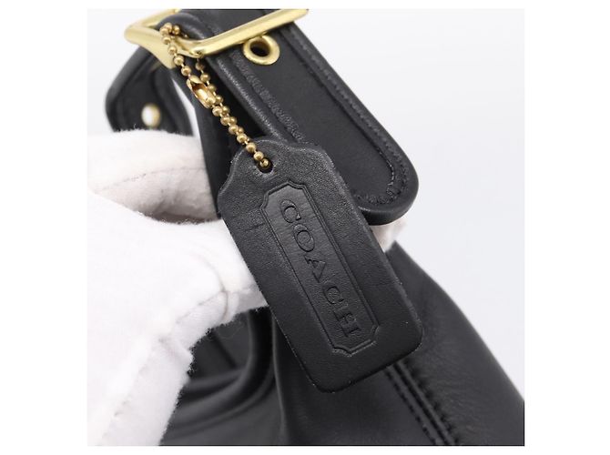 Bolsa de Ombro Coach em Couro Preta e Dourada Auth ar14294A Preto Dourado - vista 17