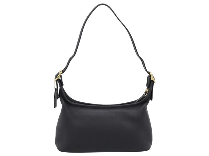 Bolsa de Ombro Coach em Couro Preta e Dourada Auth ar14294A Preto Dourado - vista 2