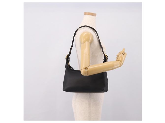 Bolsa de Ombro Coach em Couro Preta e Dourada Auth ar14294A Preto Dourado - vista 22